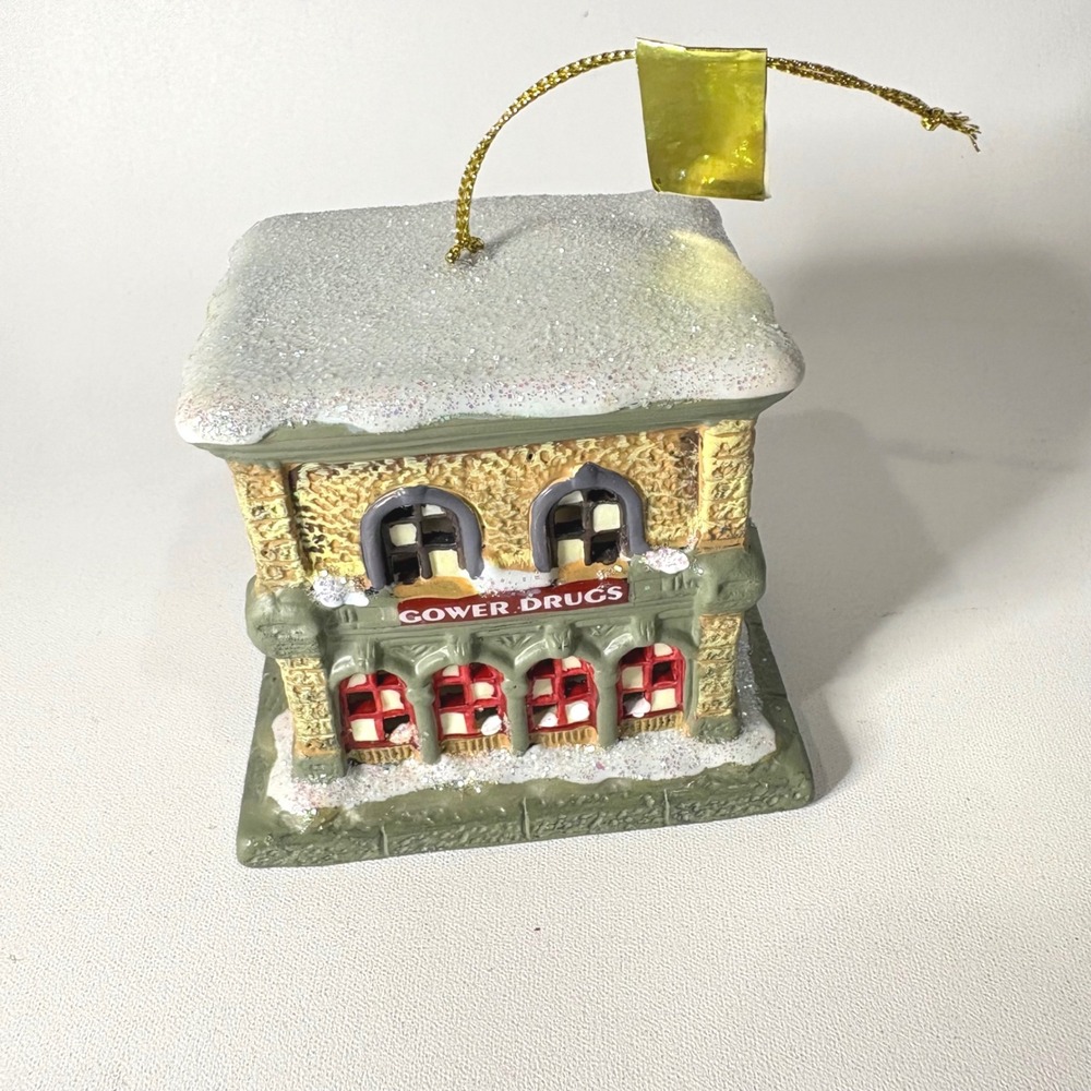 Enesco Its a Wonderful Life Gower Drugs Building Christmas Ornament 2003